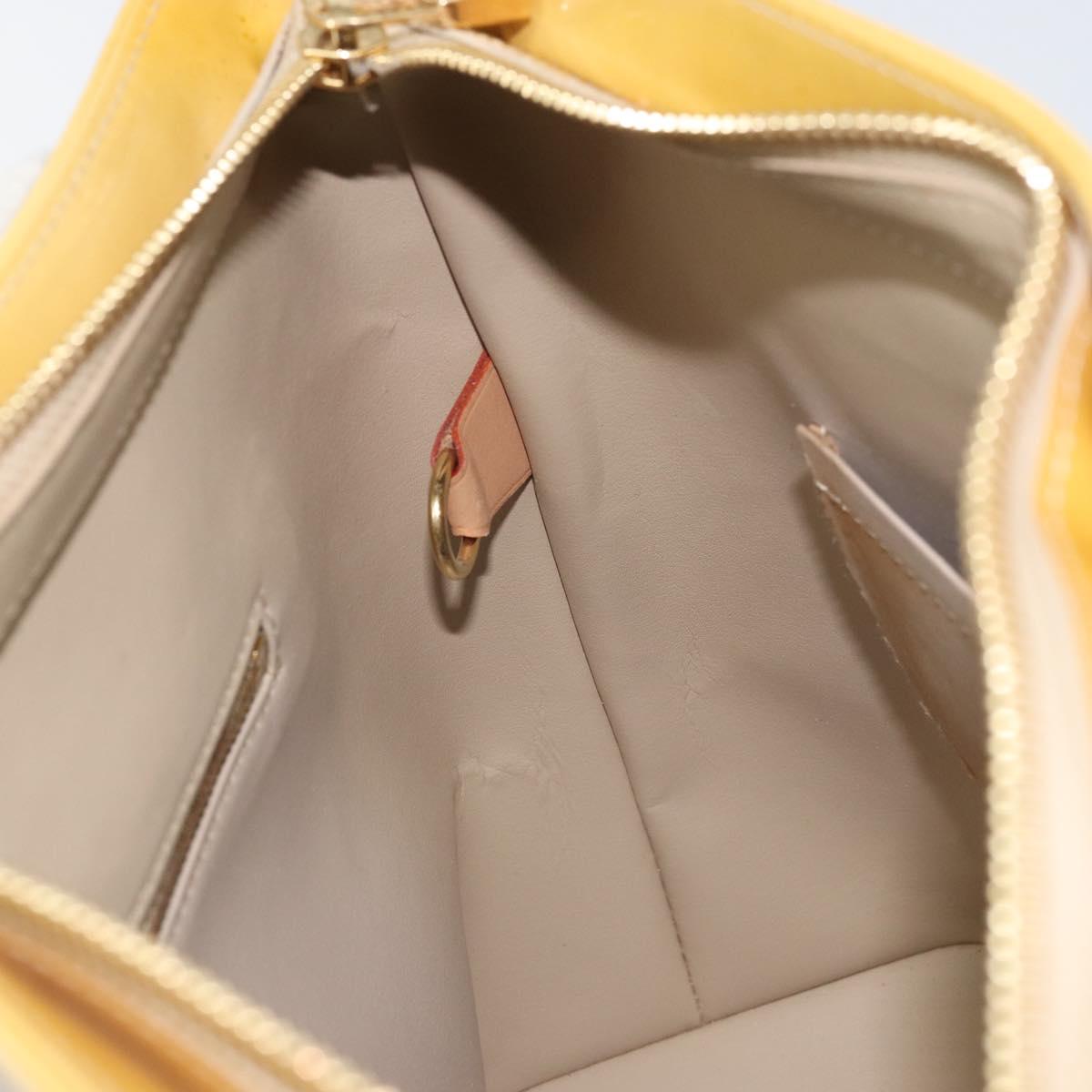 LOUIS VUITTON Monogram Vernis Houston Hand Bag Beige M91004 LV Auth 171052