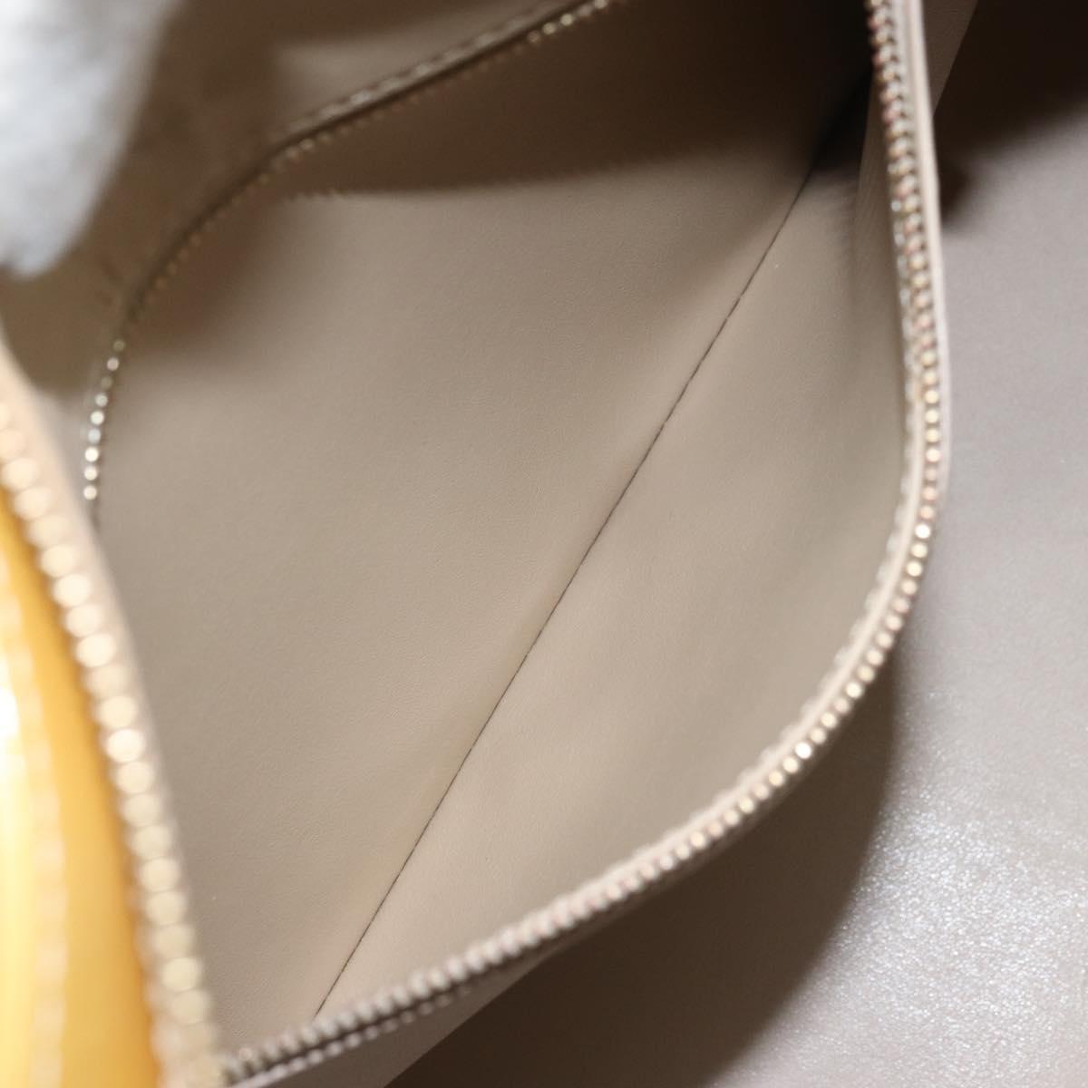 LOUIS VUITTON Monogram Vernis Houston Hand Bag Beige M91004 LV Auth 171052