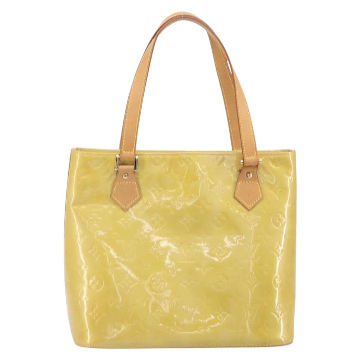 LOUIS VUITTON Monogram Vernis Houston Hand Bag Beige M91004 LV Auth 171052