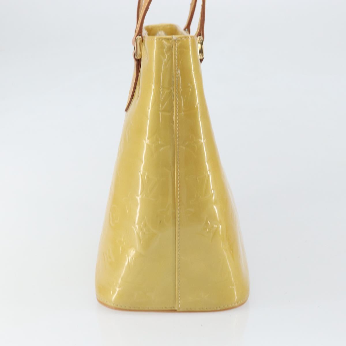 LOUIS VUITTON Monogram Vernis Houston Hand Bag Beige M91004 LV Auth 171052