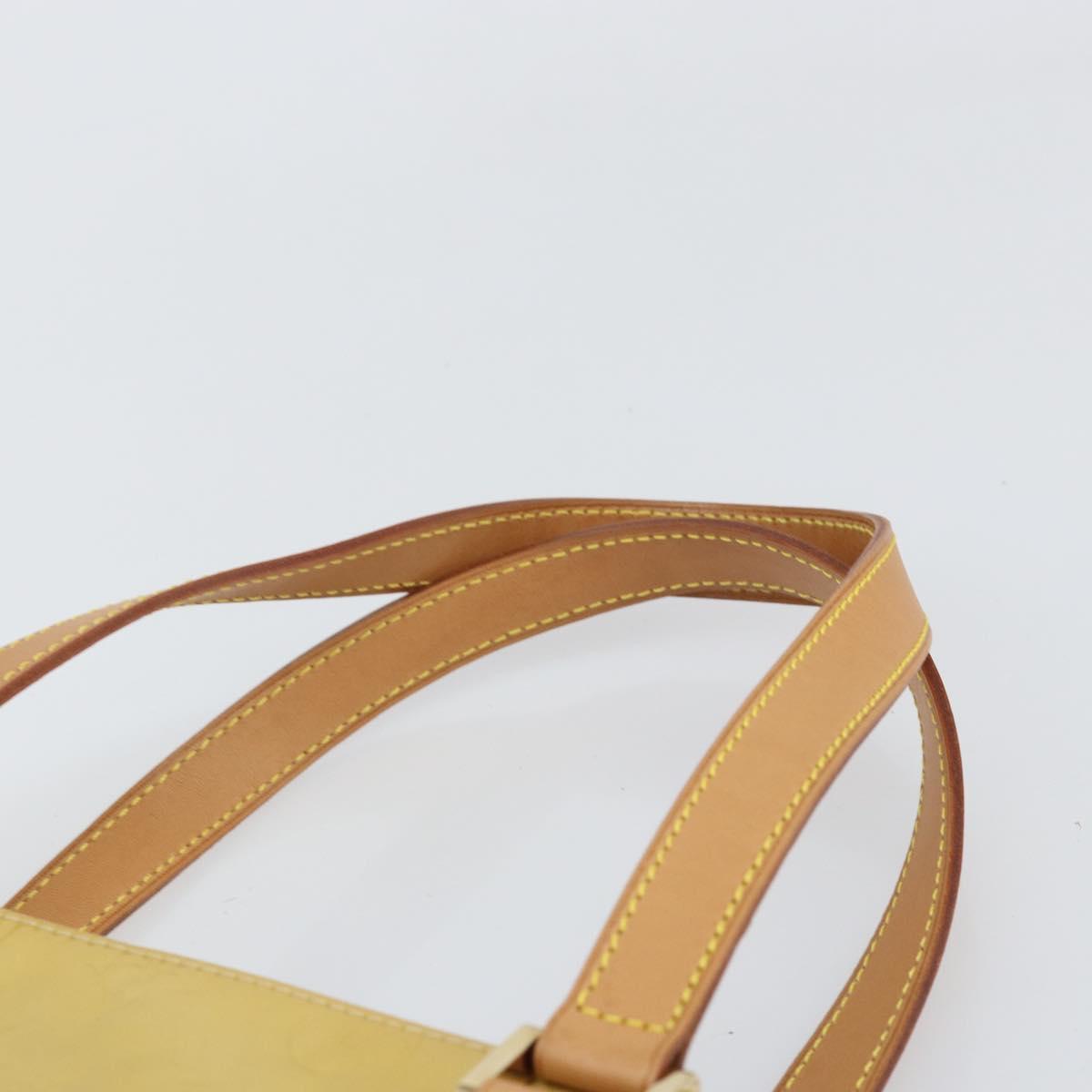 LOUIS VUITTON Monogram Vernis Houston Hand Bag Beige M91004 LV Auth 171052