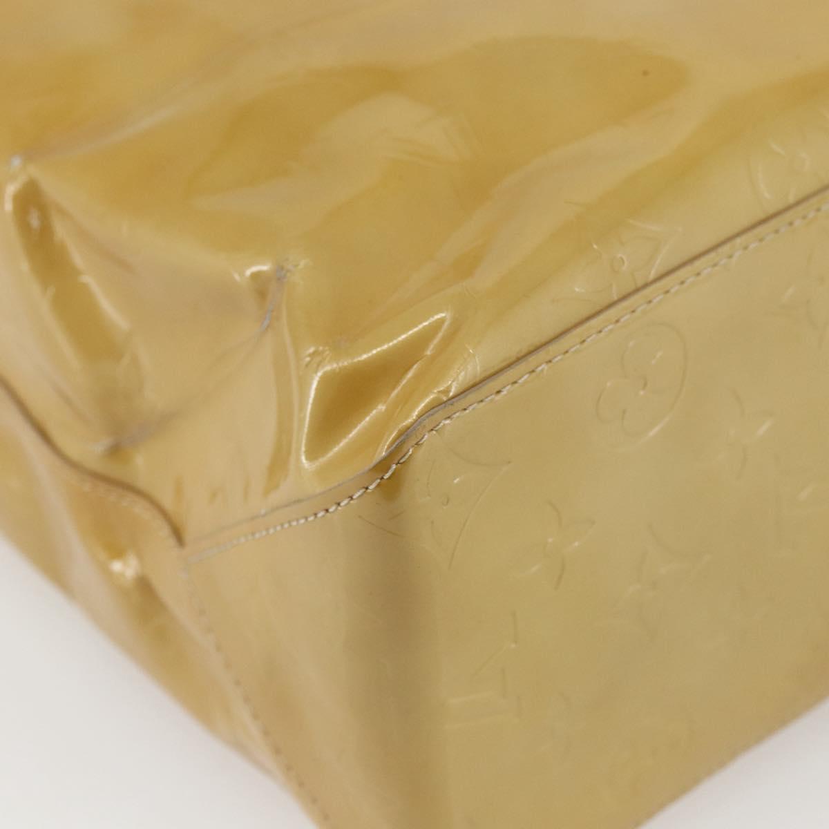 LOUIS VUITTON Monogram Vernis Reade MM Hand Bag Beige M91141 LV Auth 171054