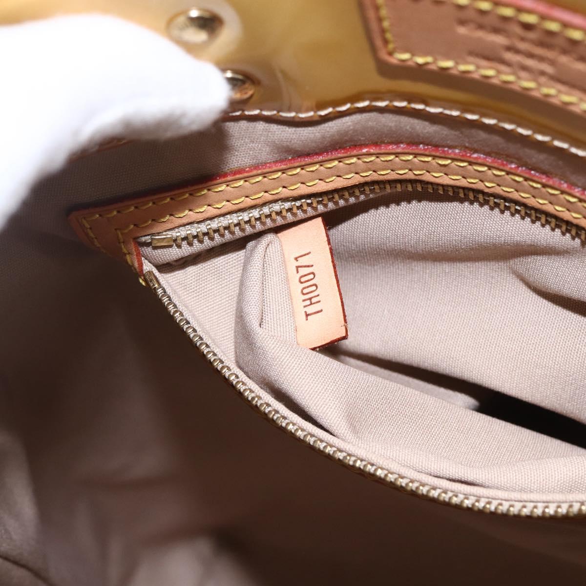 LOUIS VUITTON Monogram Vernis Reade MM Hand Bag Beige M91141 LV Auth 171054
