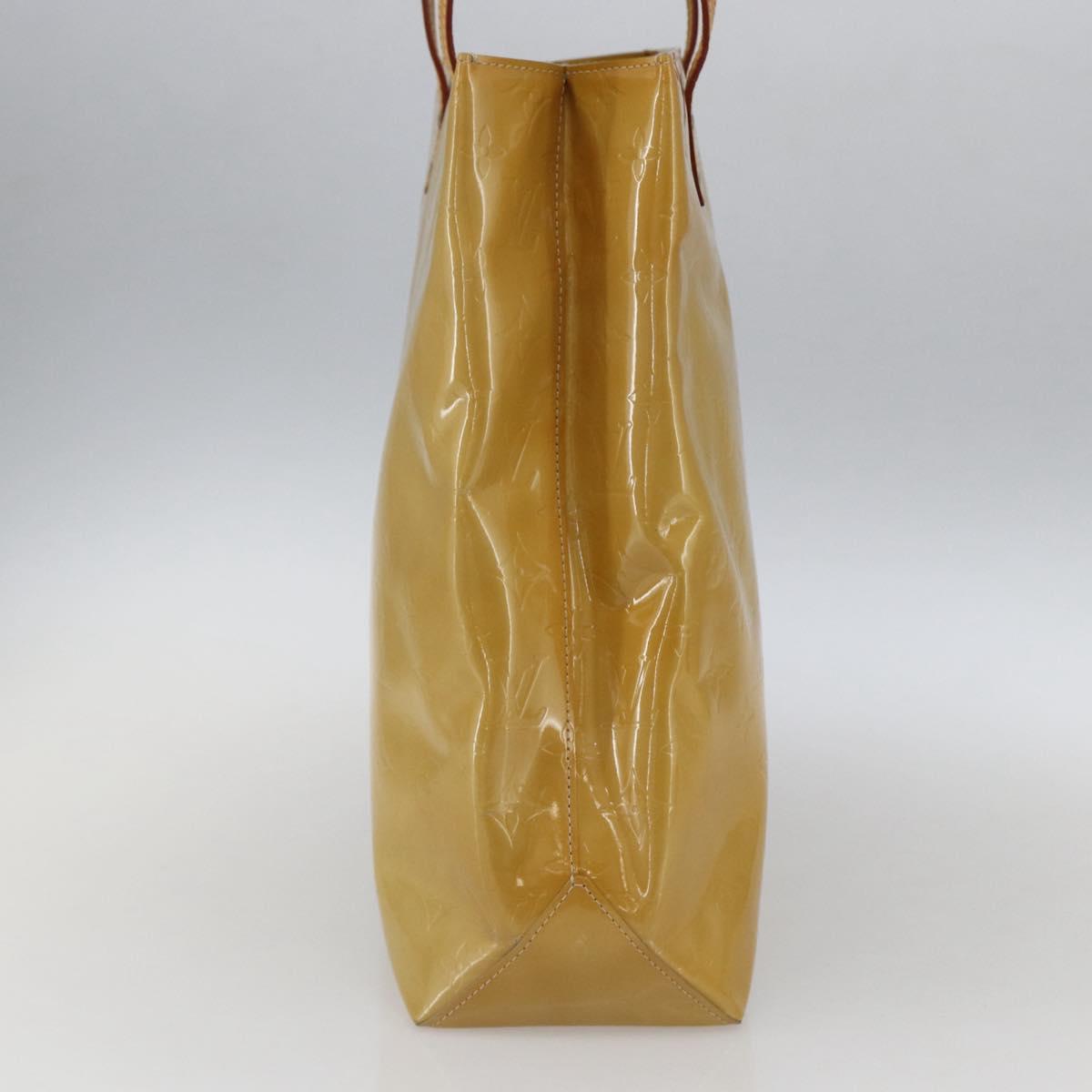 LOUIS VUITTON Monogram Vernis Reade MM Hand Bag Beige M91141 LV Auth 171054