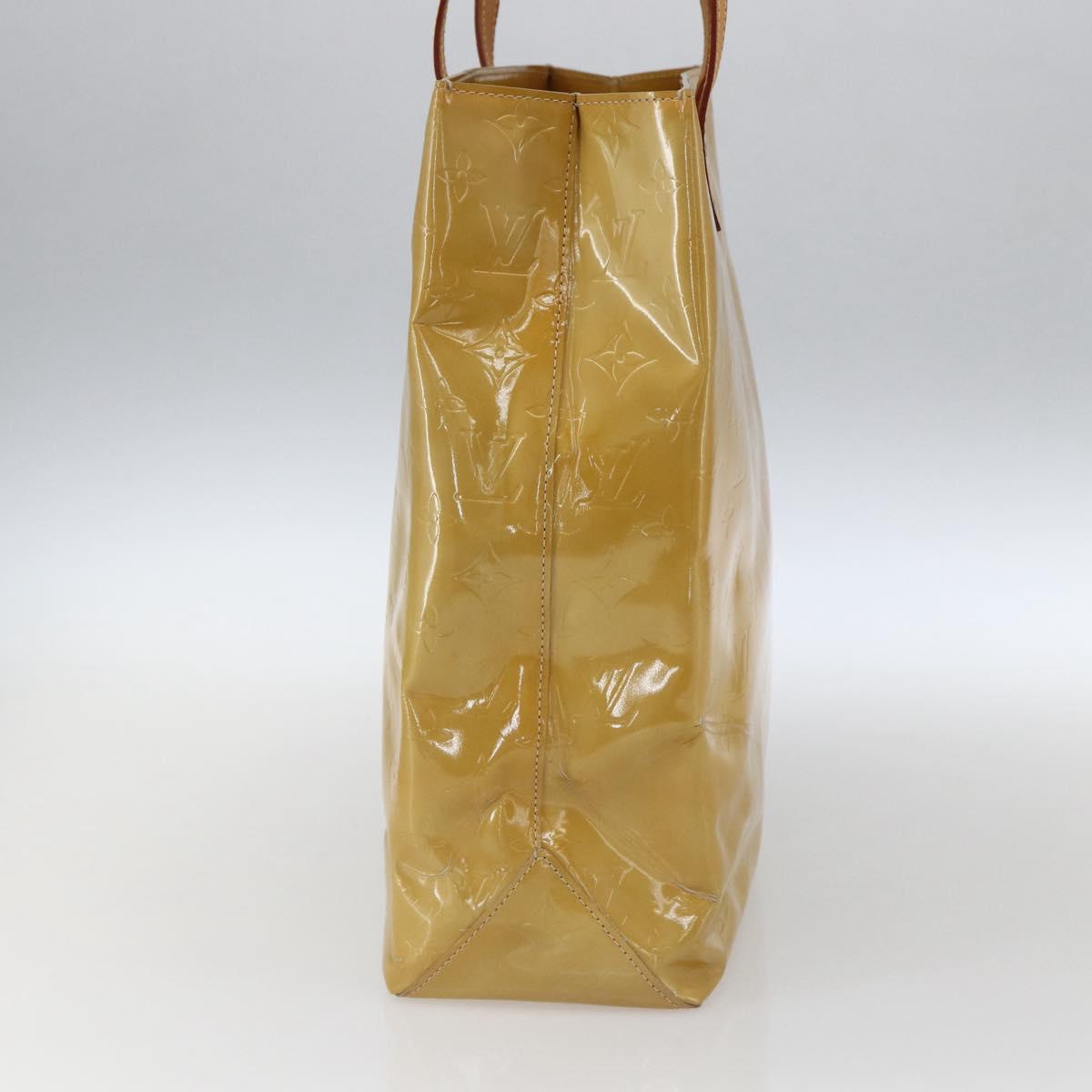 LOUIS VUITTON Monogram Vernis Reade MM Hand Bag Beige M91141 LV Auth 171054