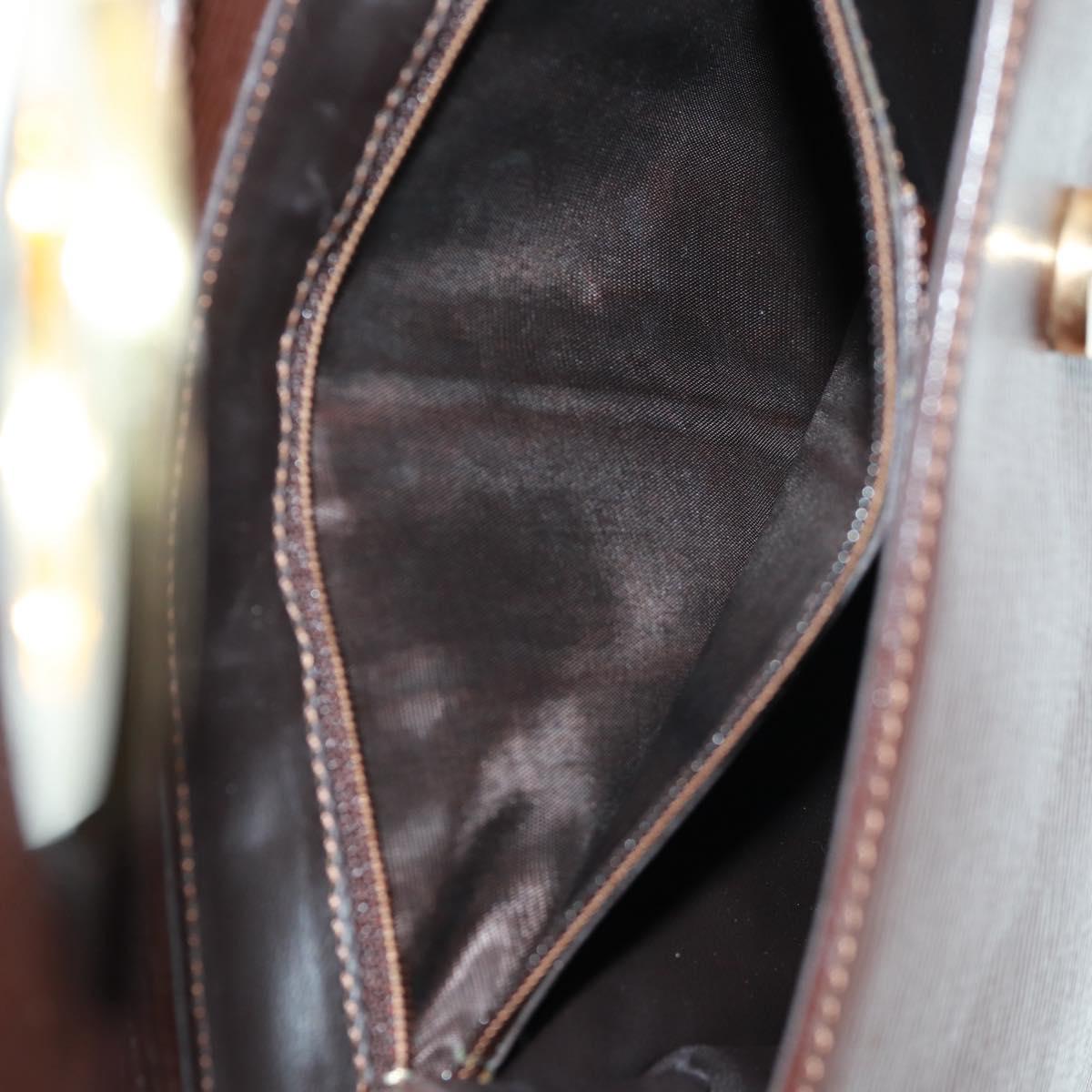 CELINE Circle Shoulder Bag Leather Brown Gold Auth 171061A
