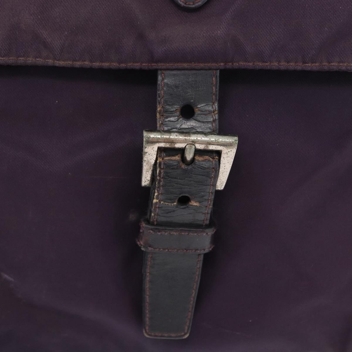 PRADA Shoulder Bag Nylon Purple Silver Auth 171063