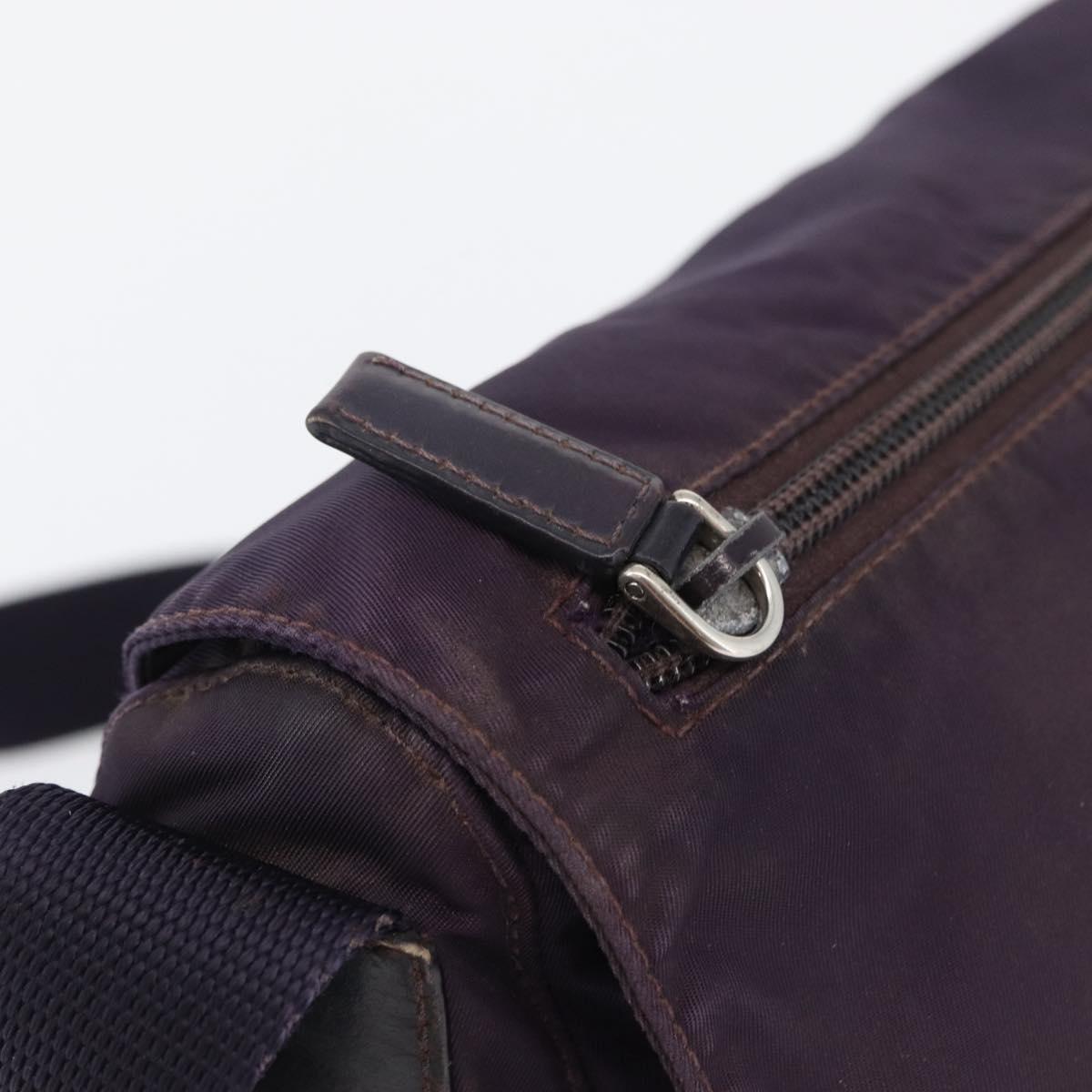 PRADA Shoulder Bag Nylon Purple Silver Auth 171063