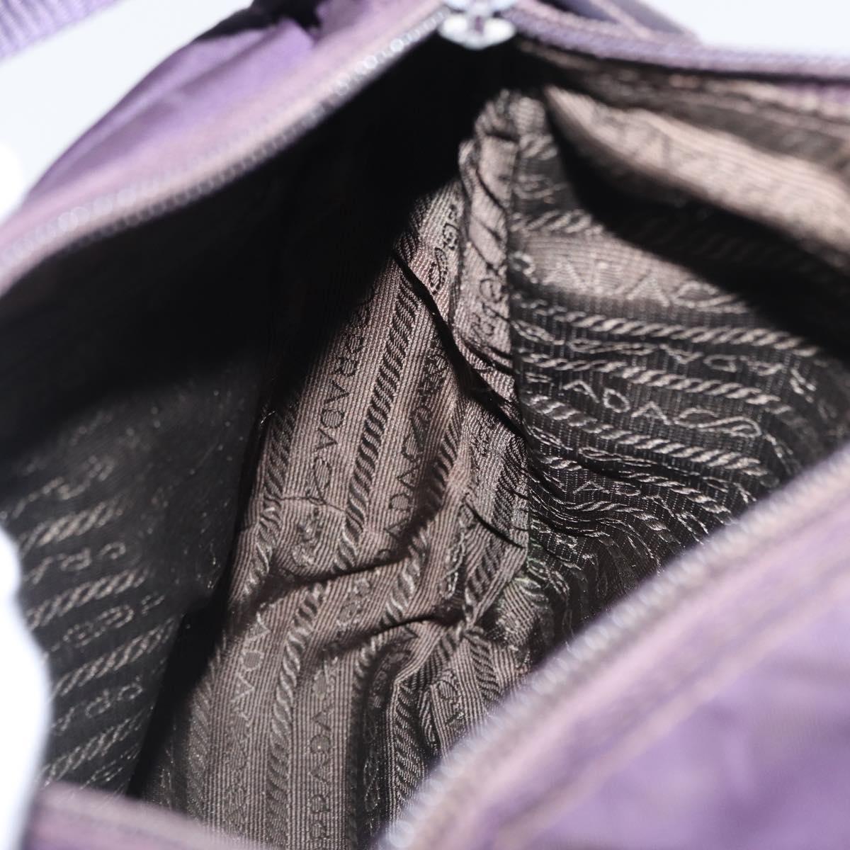 PRADA Shoulder Bag Nylon Purple Silver Auth 171063