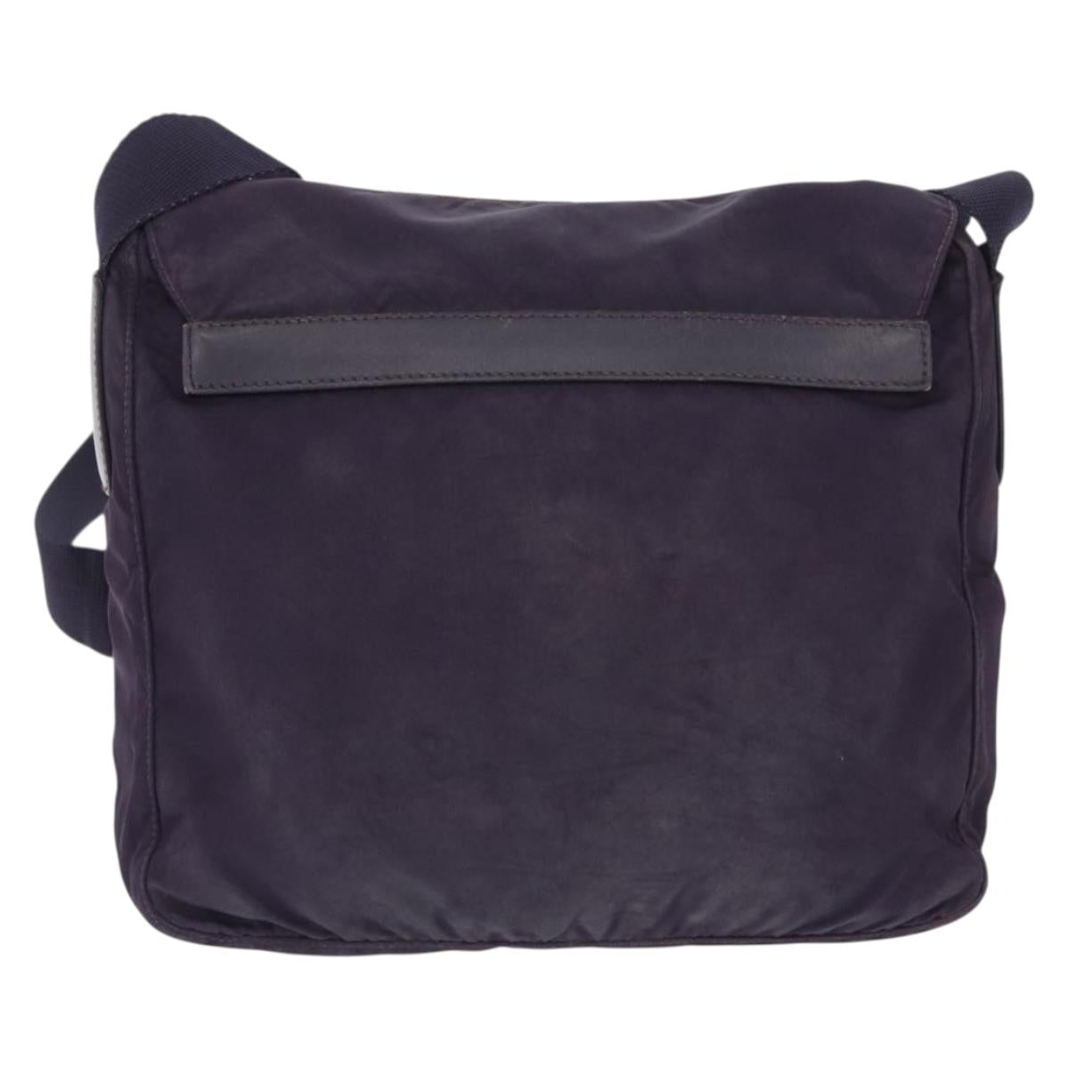 PRADA Shoulder Bag Nylon Purple Silver Auth 171063