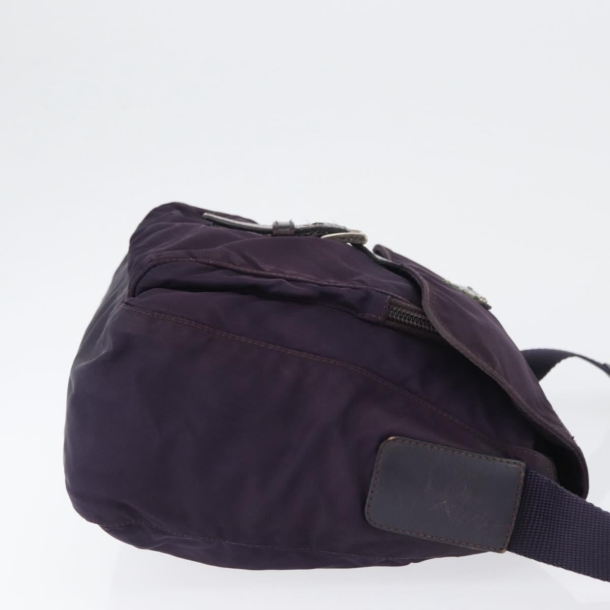 PRADA Shoulder Bag Nylon Purple Silver Auth 171063
