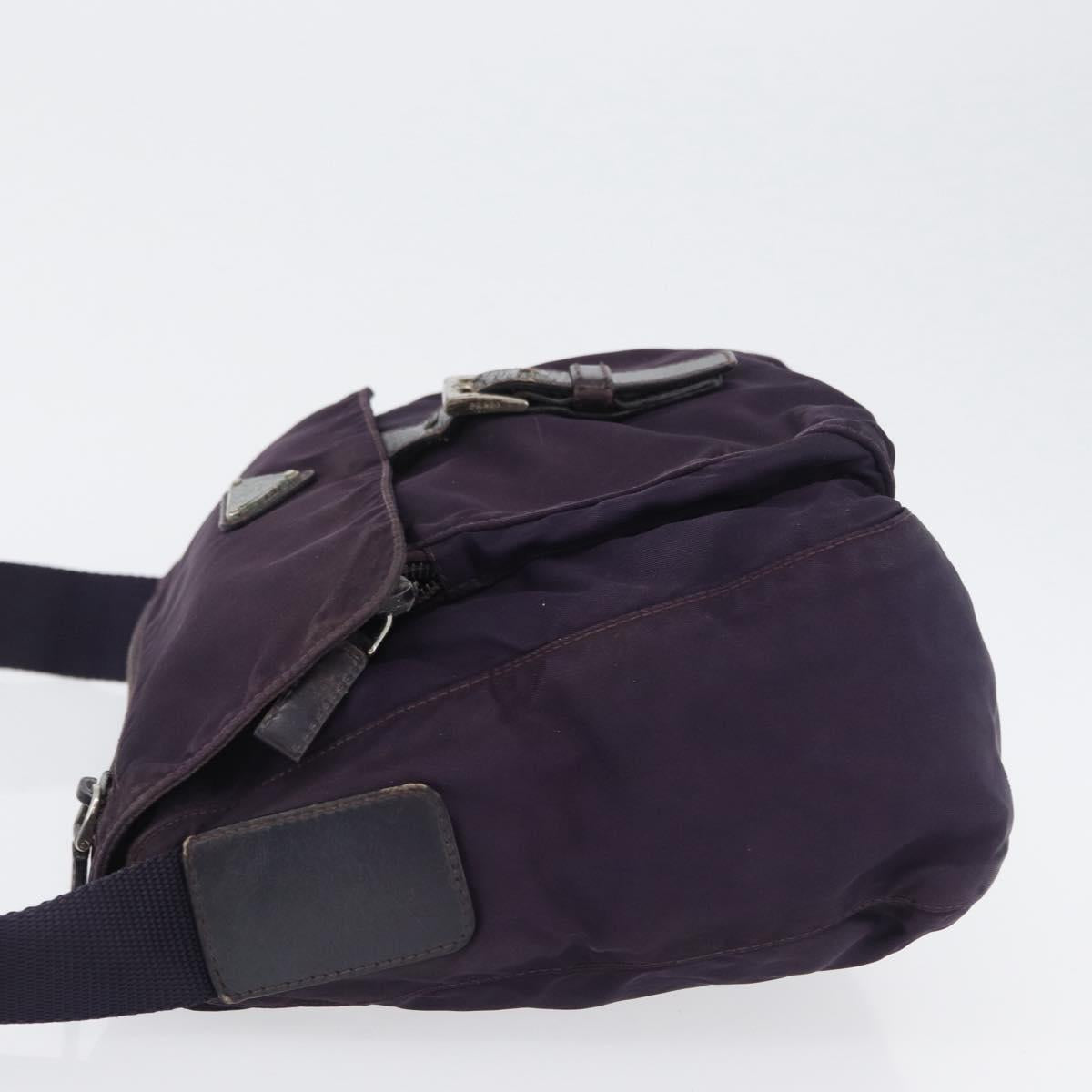 PRADA Shoulder Bag Nylon Purple Silver Auth 171063
