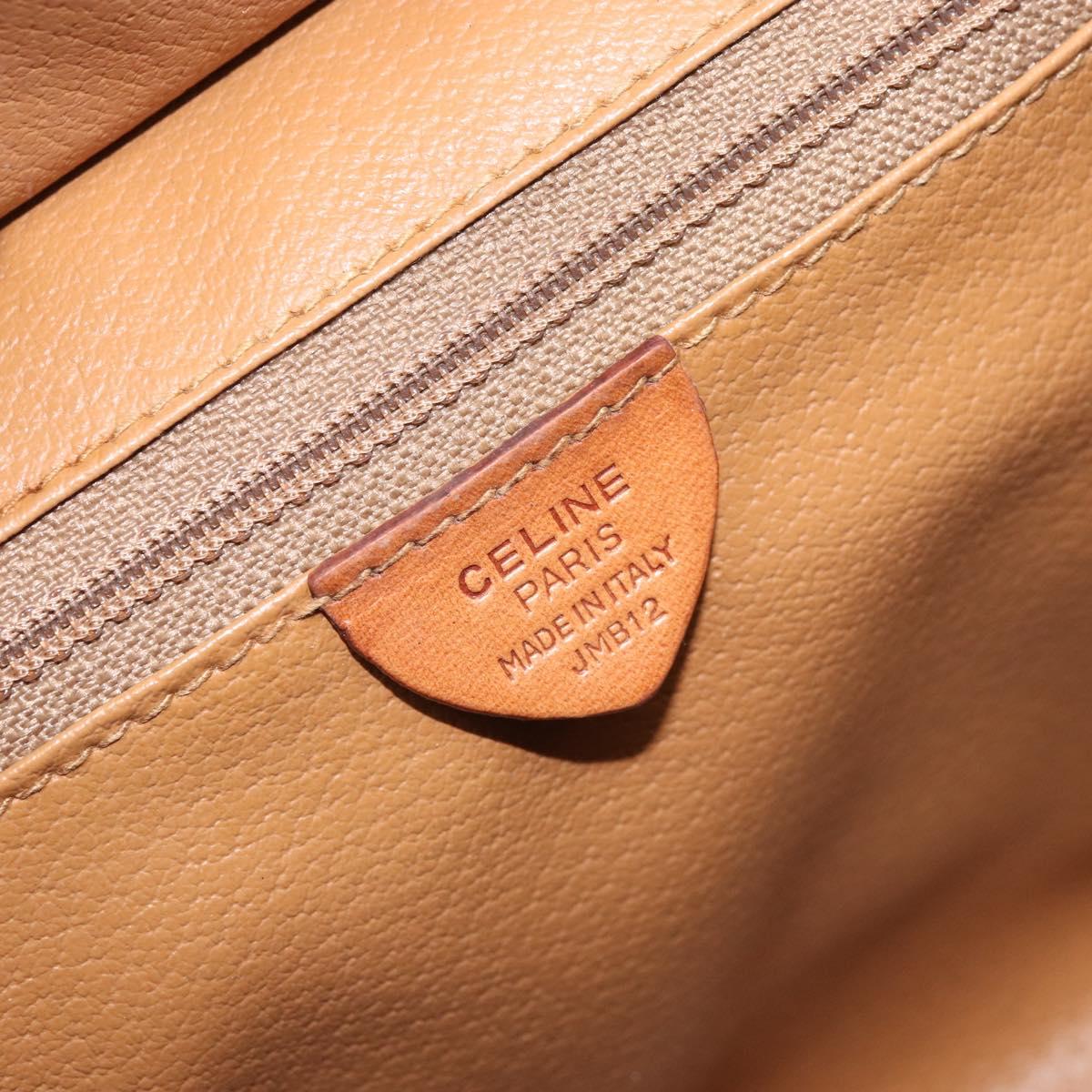 CELINE Macadam Canvas Hand Bag PVC Leather Brown Gold Auth 171069