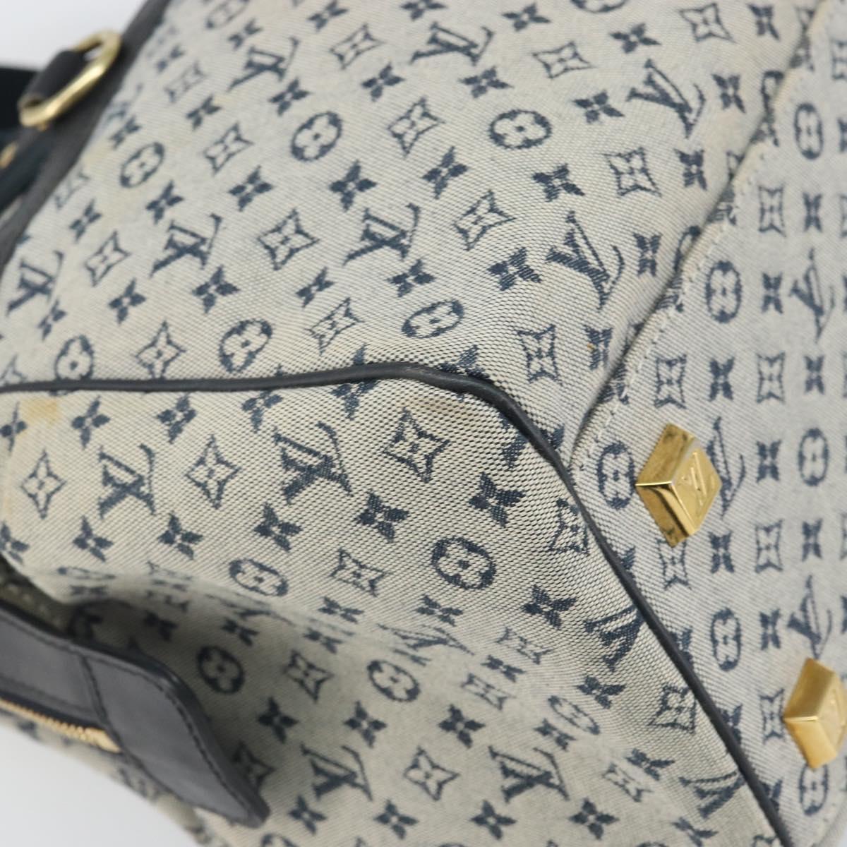LOUIS VUITTON Monogram Mini Josephine GM Hand Bag Blue M92211 LV Auth 171074