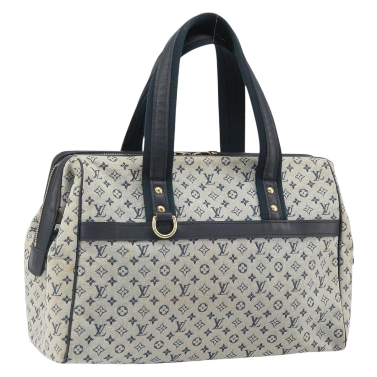 LOUIS VUITTON Monogram Mini Josephine GM Hand Bag Blue M92211 LV Auth 171074
