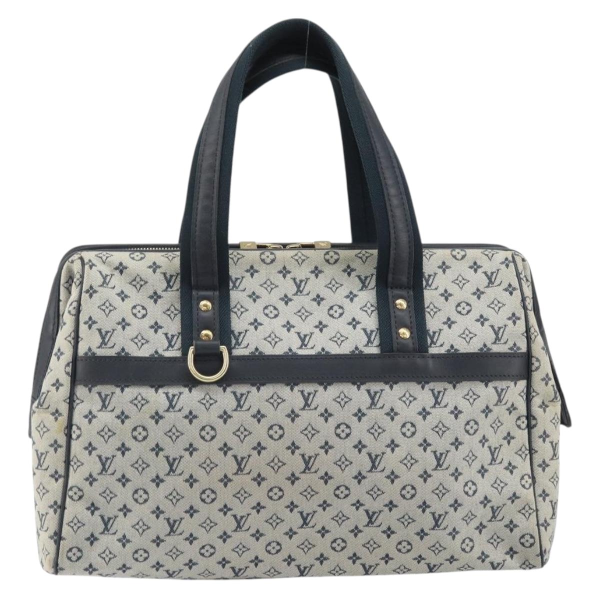 LOUIS VUITTON Monogram Mini Josephine GM Hand Bag Blue M92211 LV Auth 171074