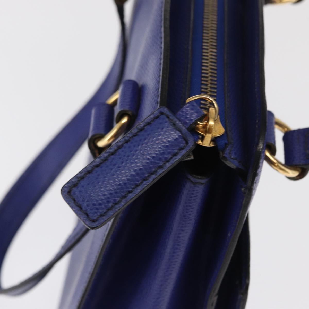CELINE Circle Hand Bag Leather Purple Gold Auth 171089