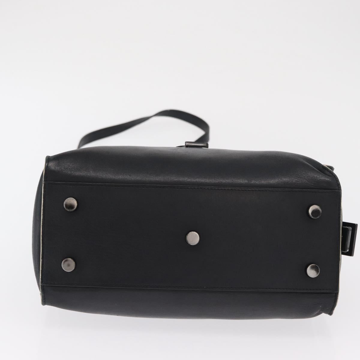SAINT LAURENT Baby Kabas Hand Bag Leather 2way Black LTH424868 Auth 171093