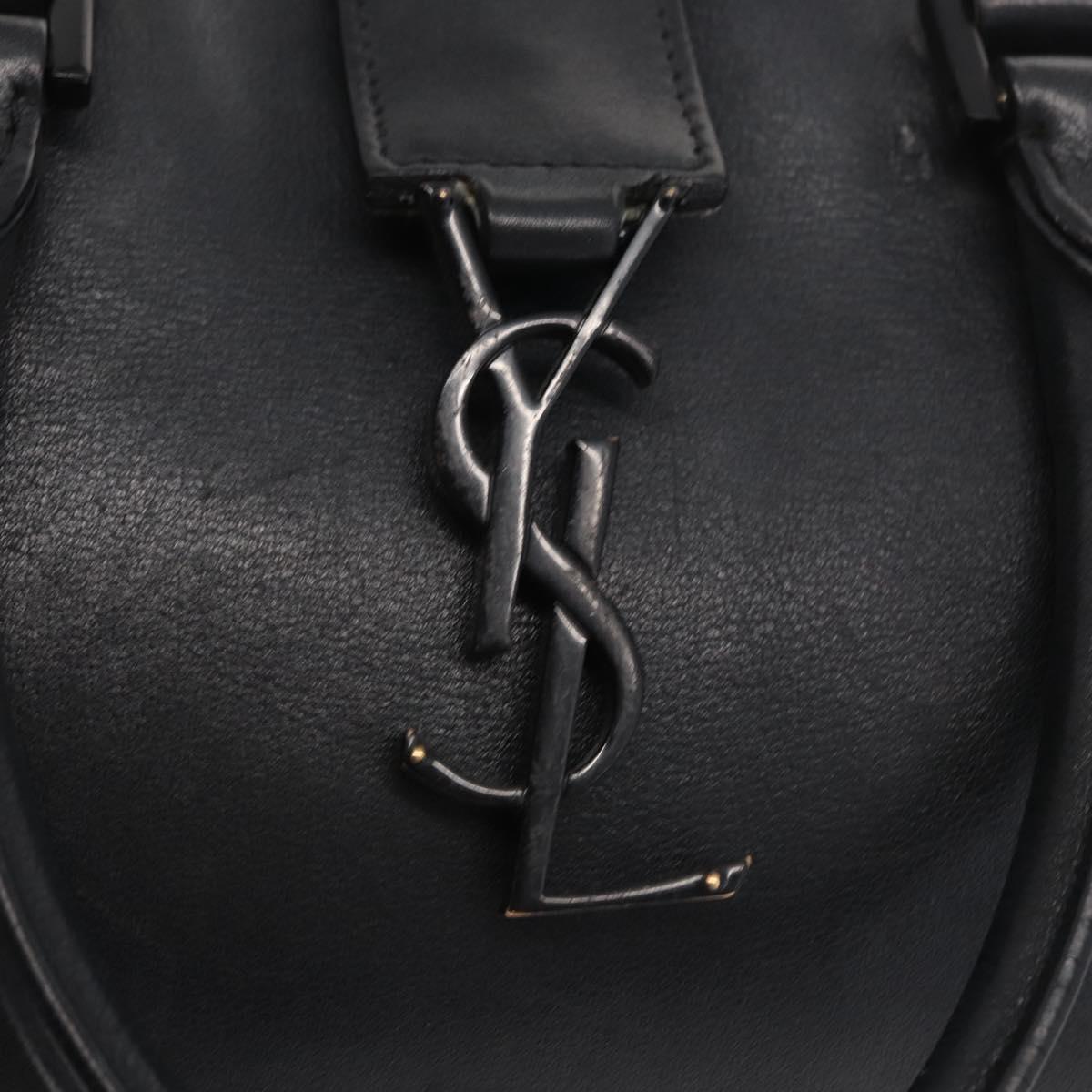 SAINT LAURENT Baby Kabas Hand Bag Leather 2way Black LTH424868 Auth 171093
