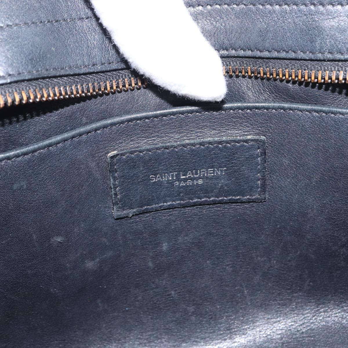 SAINT LAURENT Baby Kabas Hand Bag Leather 2way Black LTH424868 Auth 171093