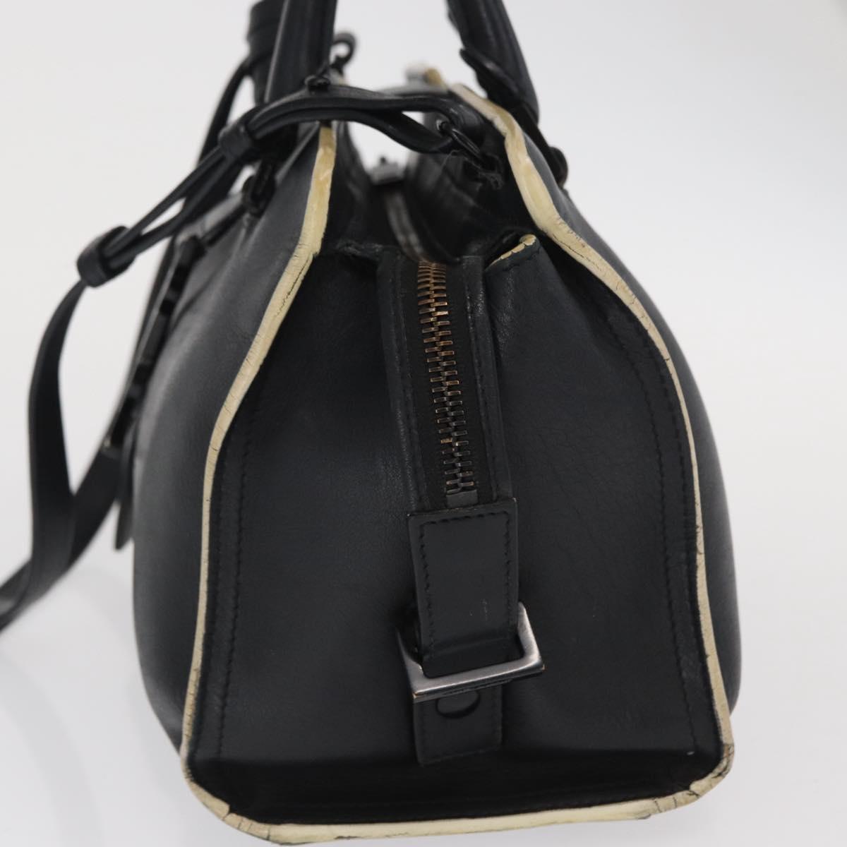 SAINT LAURENT Baby Kabas Hand Bag Leather 2way Black LTH424868 Auth 171093