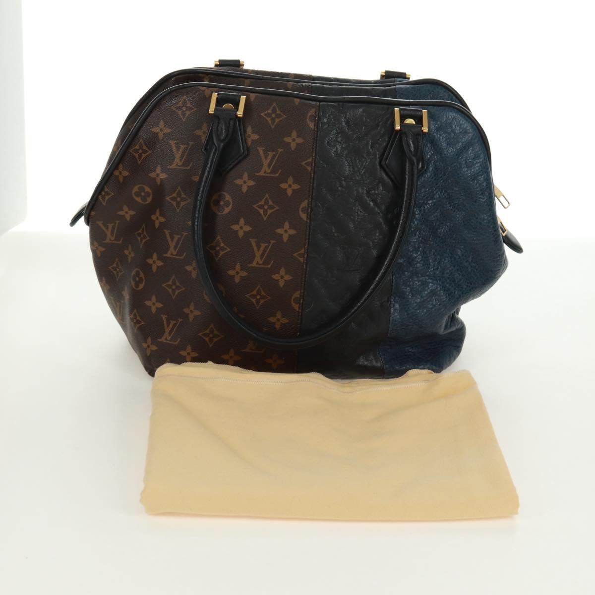 LOUIS VUITTON Monogram block street marine Bag Blue Black M40504 LV Auth 171103M