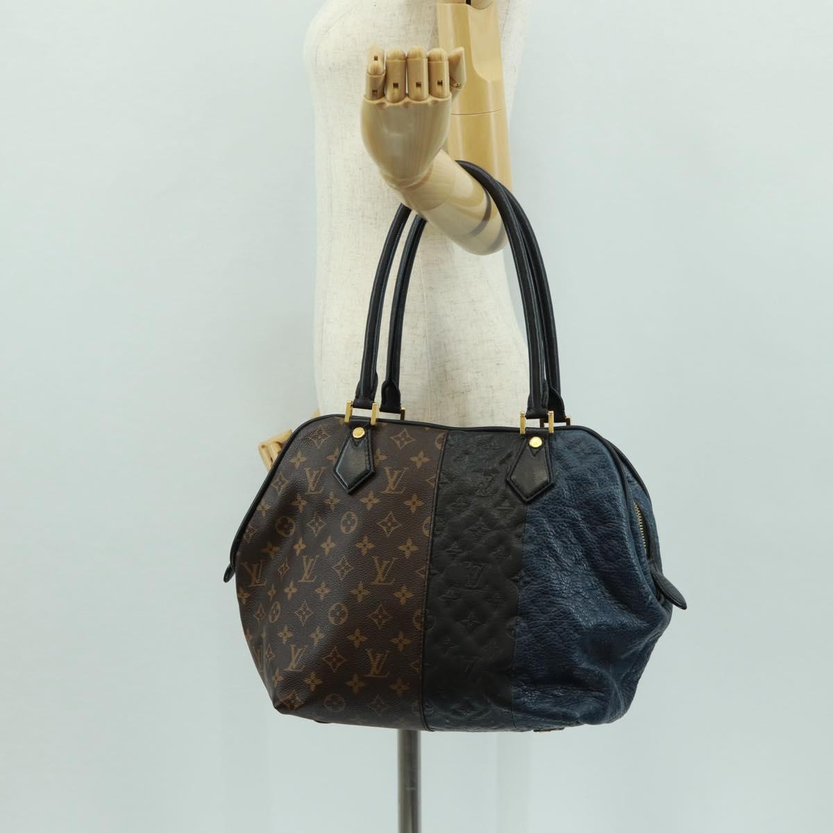 LOUIS VUITTON Monogram block street marine Bag Blue Black M40504 LV Auth 171103M