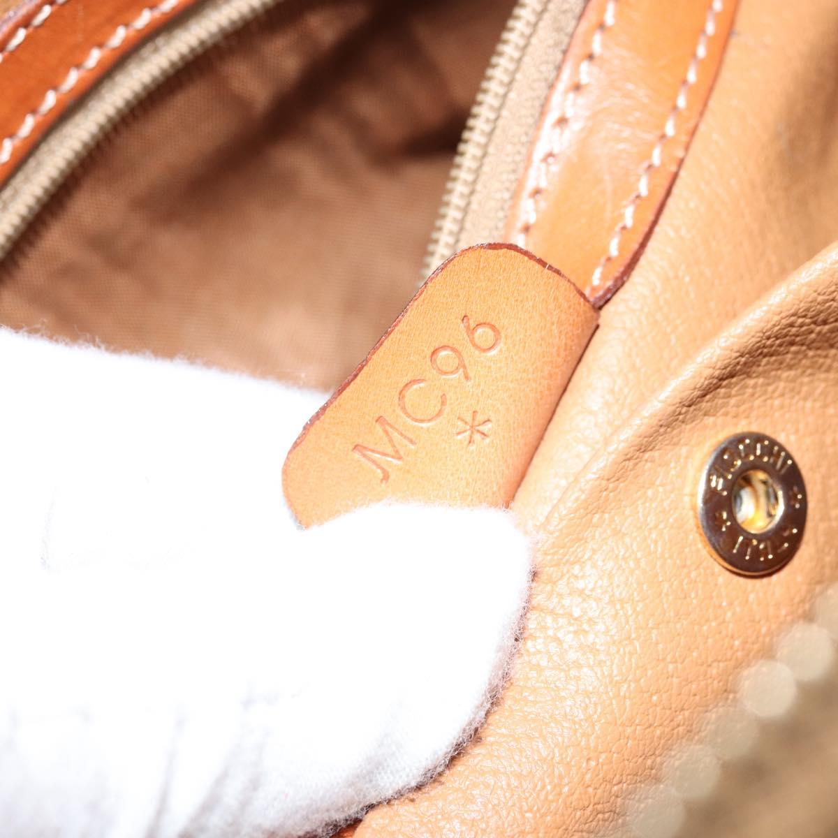 CELINE Macadam Canvas Hand Bag PVC Leather 2way Brown Gold Auth 171116