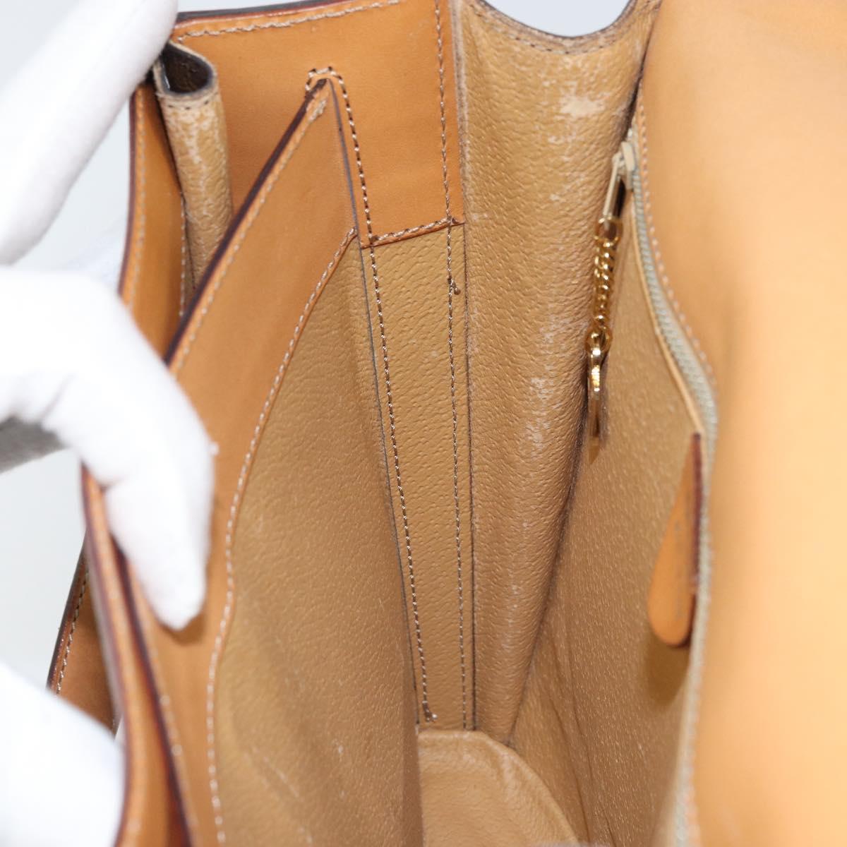 CELINE Macadam Canvas Shoulder Bag PVC Leather Brown Gold Auth 171119