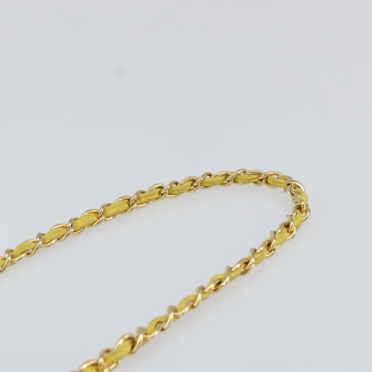 CHANEL Chain Shoulder Bag Lamb Skin Yellow Gold CC Auth 171127V