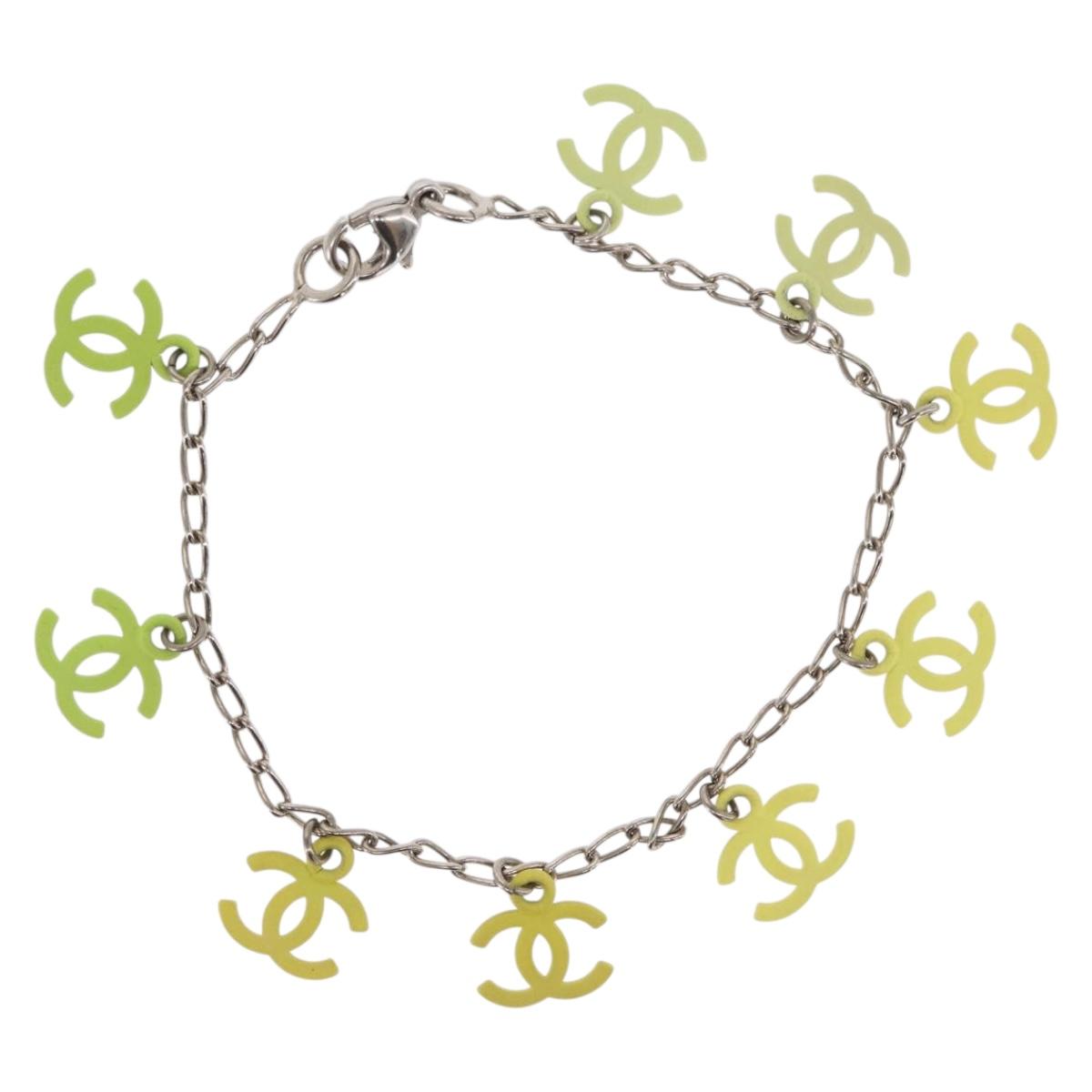CHANEL Gradation Bracelet metal Yellow CC Auth 171130V