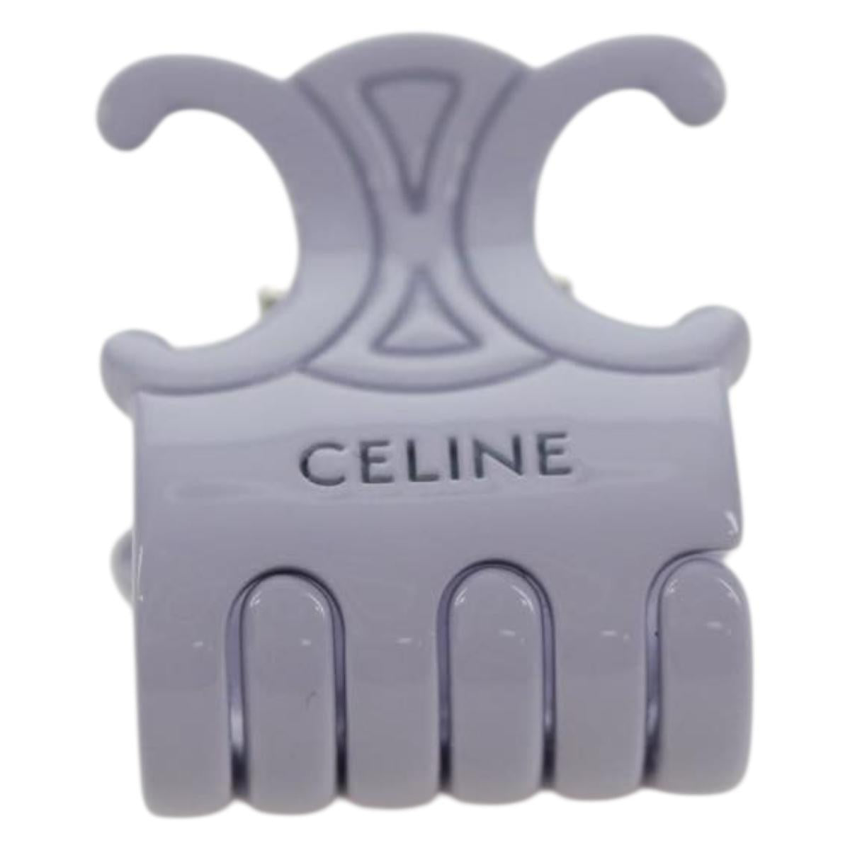 CELINE Barrette Trionne Hair clip metal Purple Pink Auth 171131M