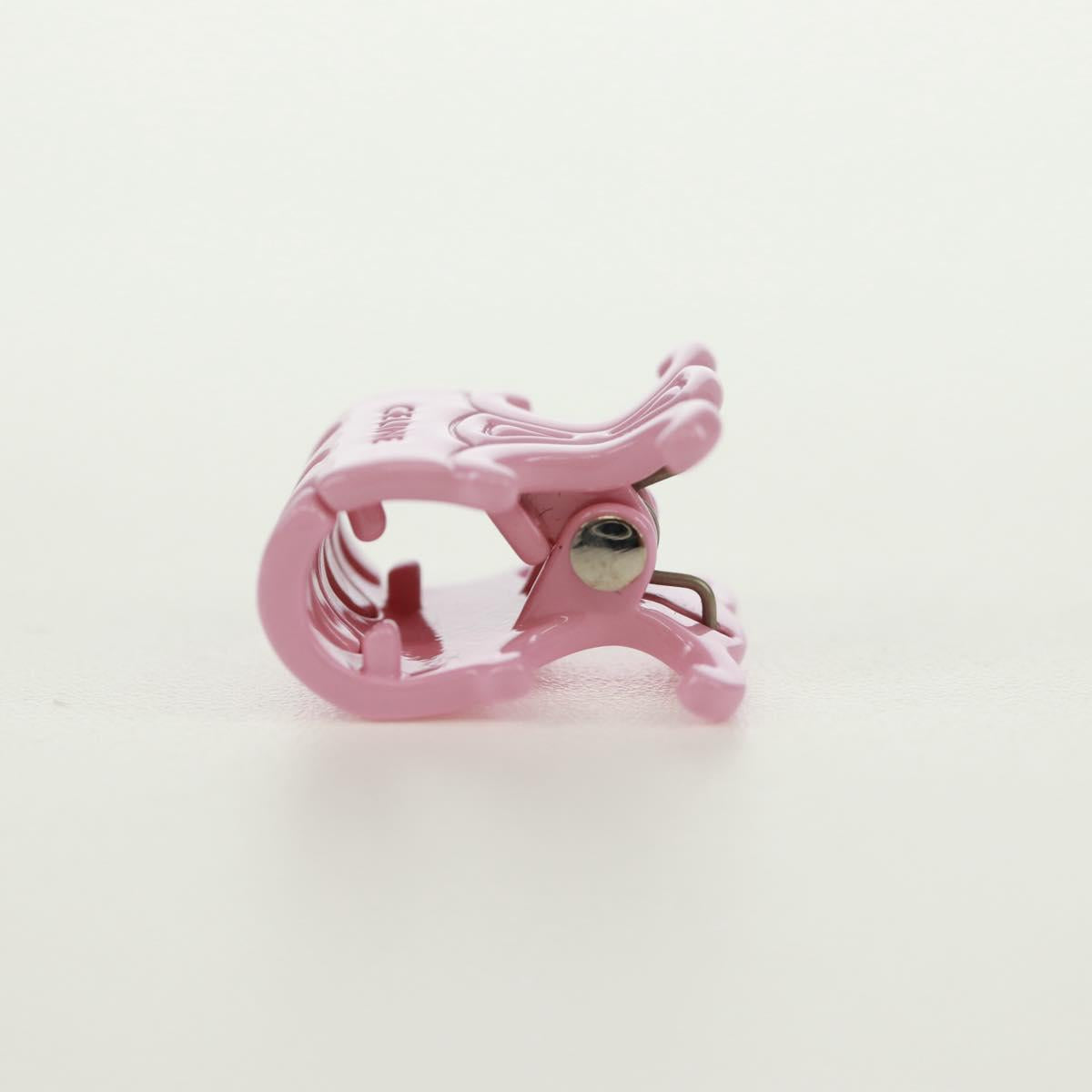 CELINE Barrette Trionne Hair clip metal Purple Pink Auth 171131M