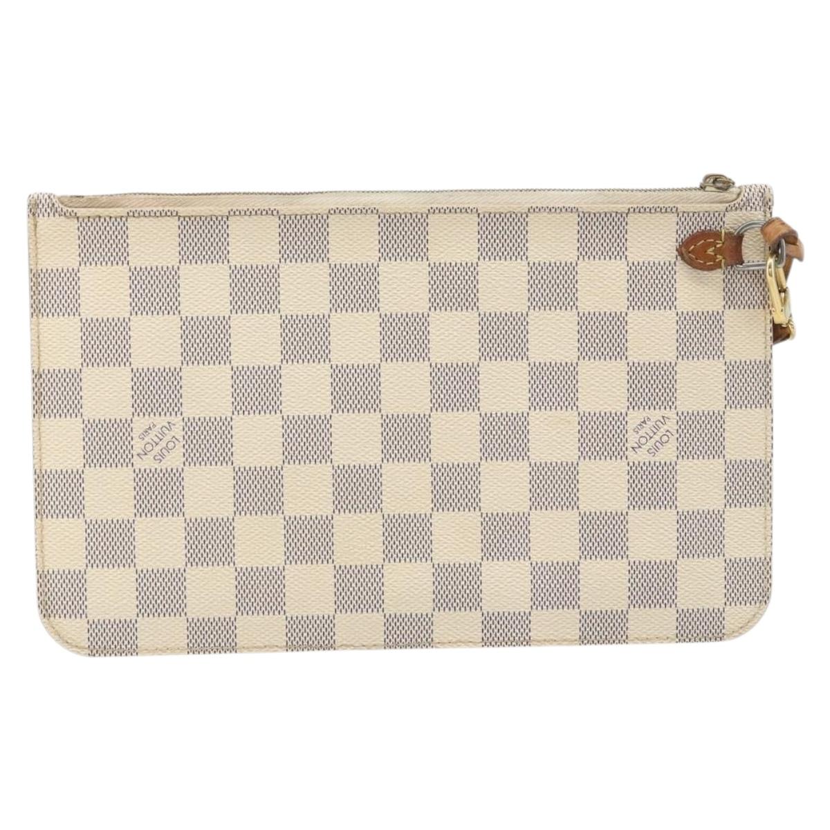 LOUIS VUITTON Damier Azur Neverfull MM Pouch LV Auth 171149