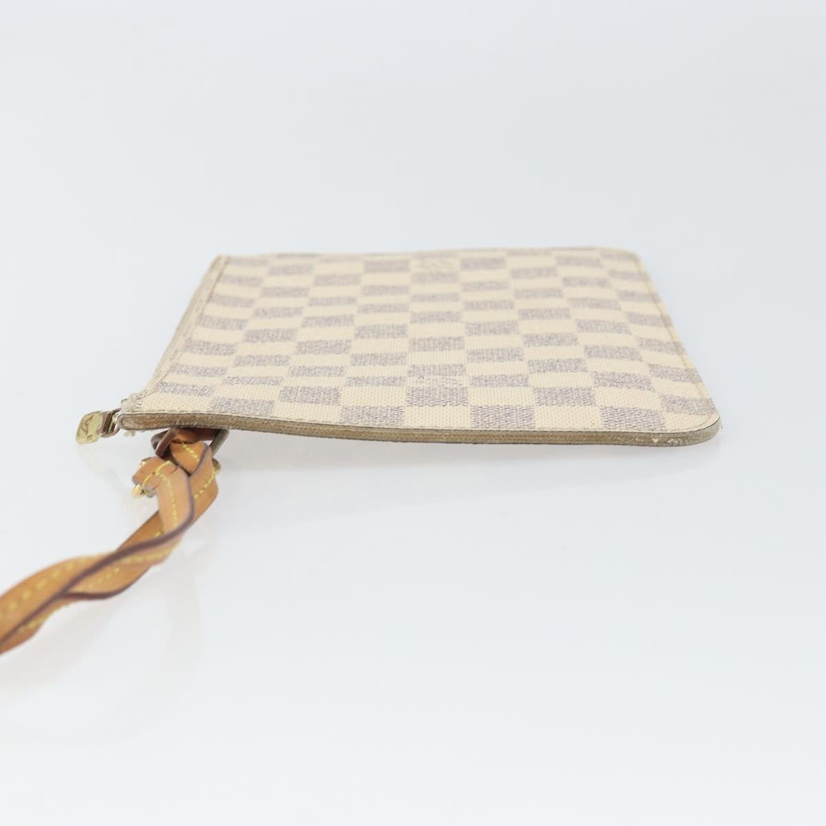 LOUIS VUITTON Damier Azur Neverfull MM Pouch LV Auth 171149