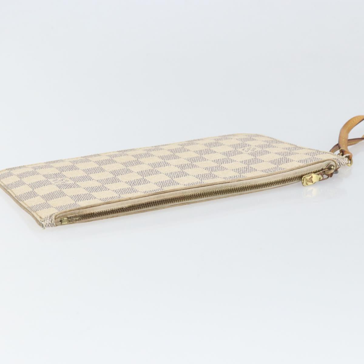 LOUIS VUITTON Damier Azur Neverfull MM Pouch LV Auth 171149