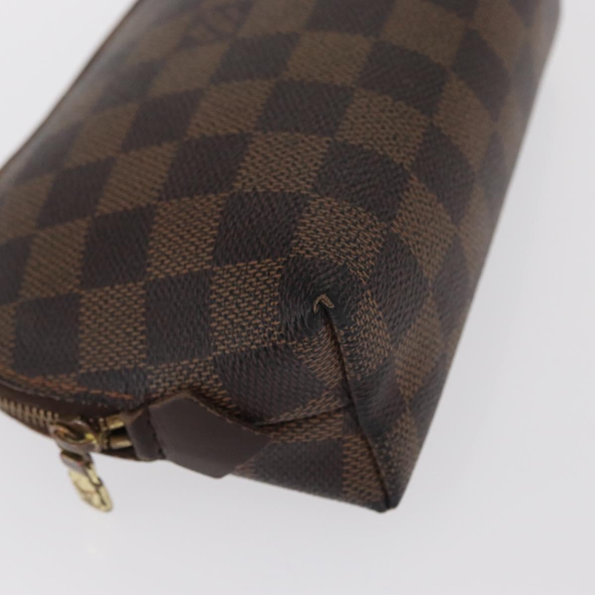 LOUIS VUITTON Damier Ebene Pochette Cosmetic PM Pouch N47516 LV Auth 171155