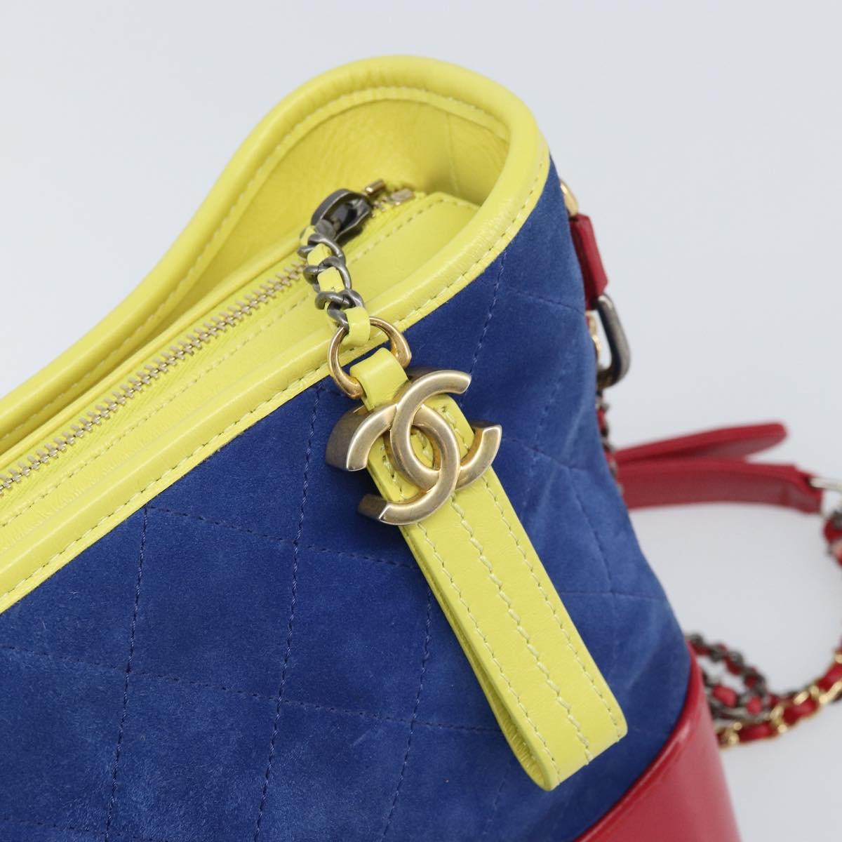 CHANEL Matelasse Chain Gabriel De Chanel Bag Suede Multicolor CC Auth 171157SAV