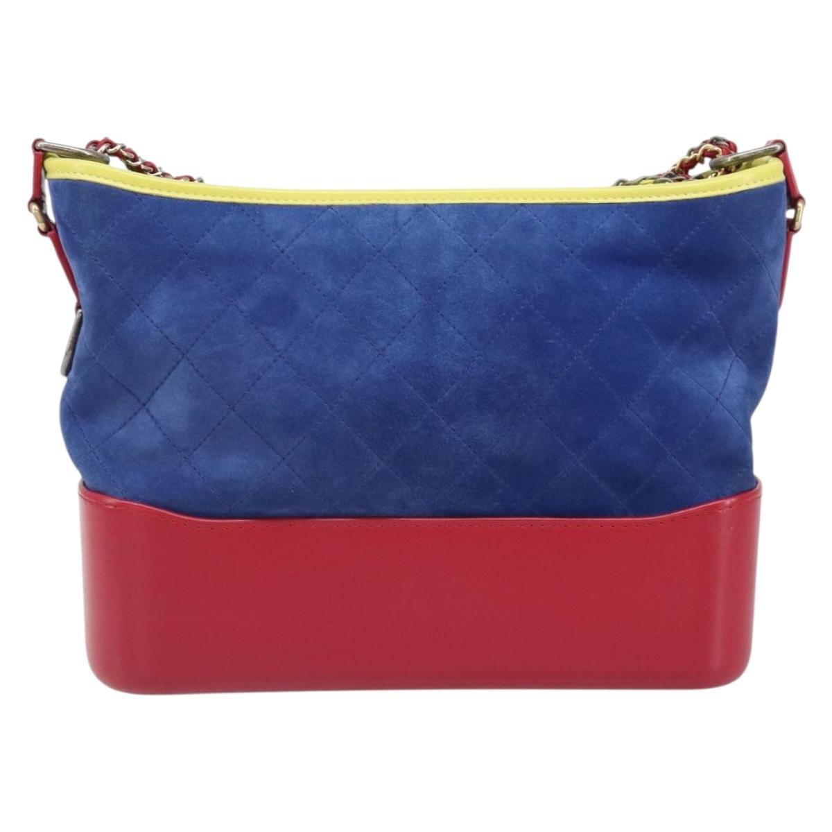CHANEL Matelasse Chain Gabriel De Chanel Bag Suede Multicolor CC Auth 171157SAV