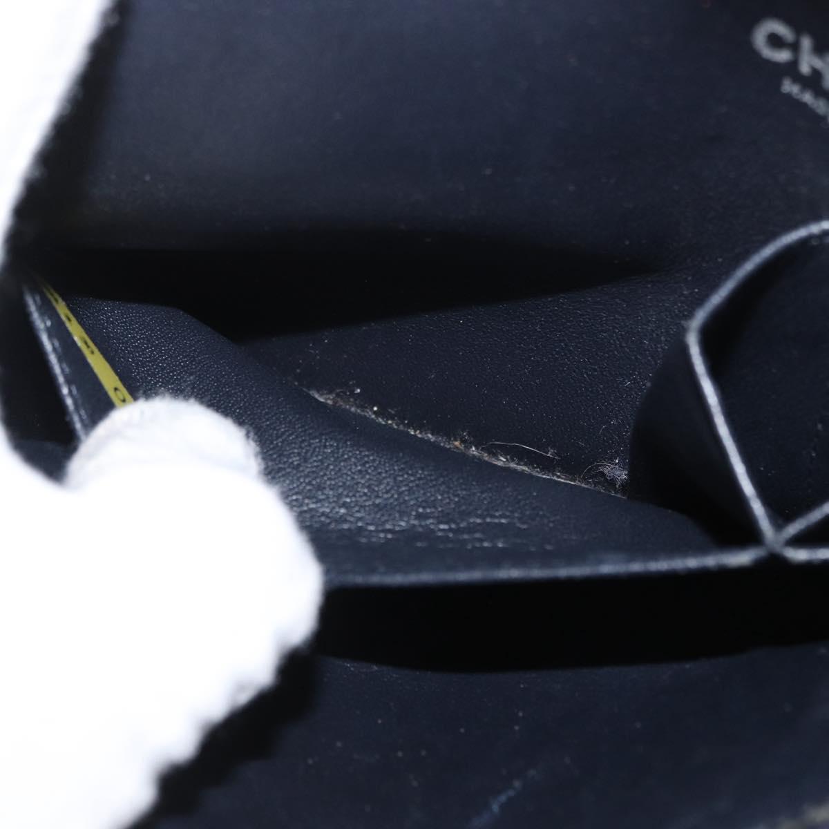 CHANEL Double Flap Matelasse Chain Bag Cotton Purple Silver CC Auth 171158