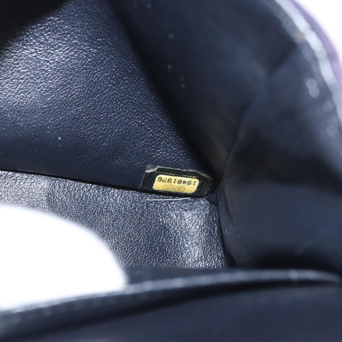 CHANEL Double Flap Matelasse Chain Bag Cotton Purple Silver CC Auth 171158