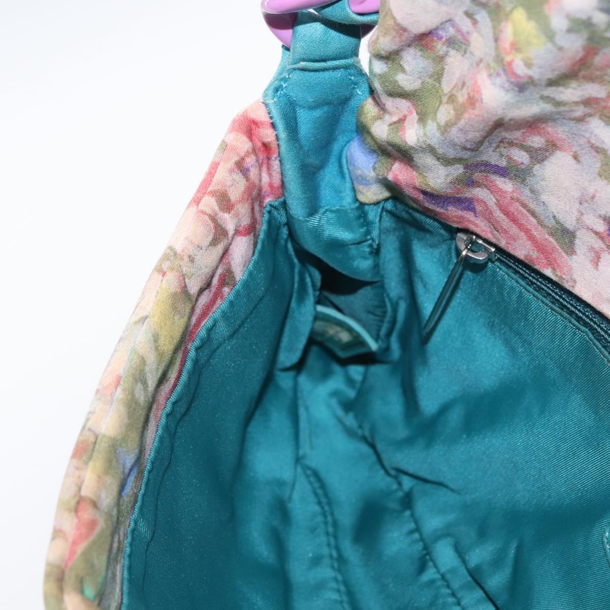 CHANEL Plastic Chain Matelasse Bag Canvas Turquoise Blue CC Auth 171165SAV