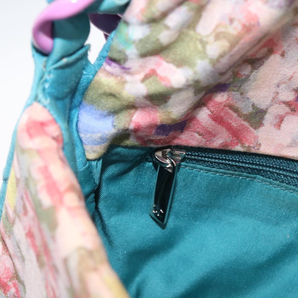 CHANEL Plastic Chain Matelasse Bag Canvas Turquoise Blue CC Auth 171165SAV