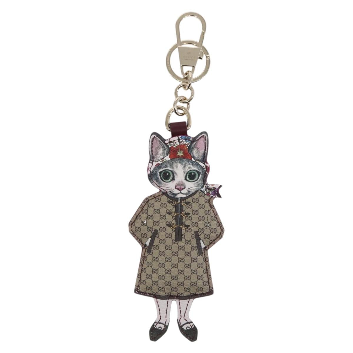 GUCCI GG Supreme Japan limited edition Yuko Higuchi Cat BO Charm Beige 171170SAM