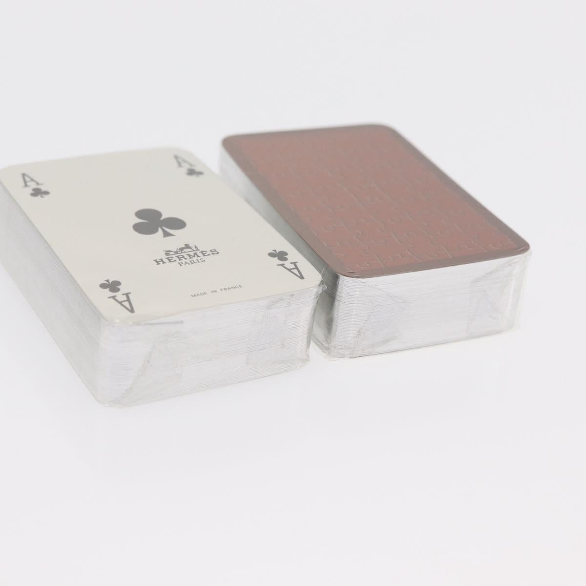 HERMES mini Playing Cards paper Brown Green Auth 171180M