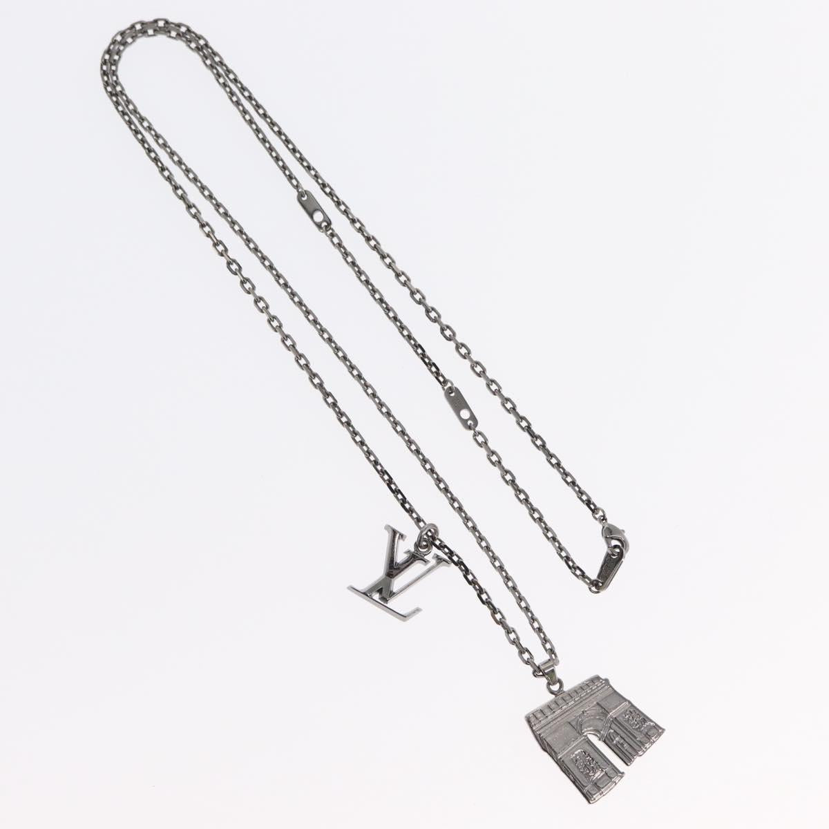 LOUIS VUITTON Collier Arc LV Printed Initials City Necklace M68262 Auth 171181M