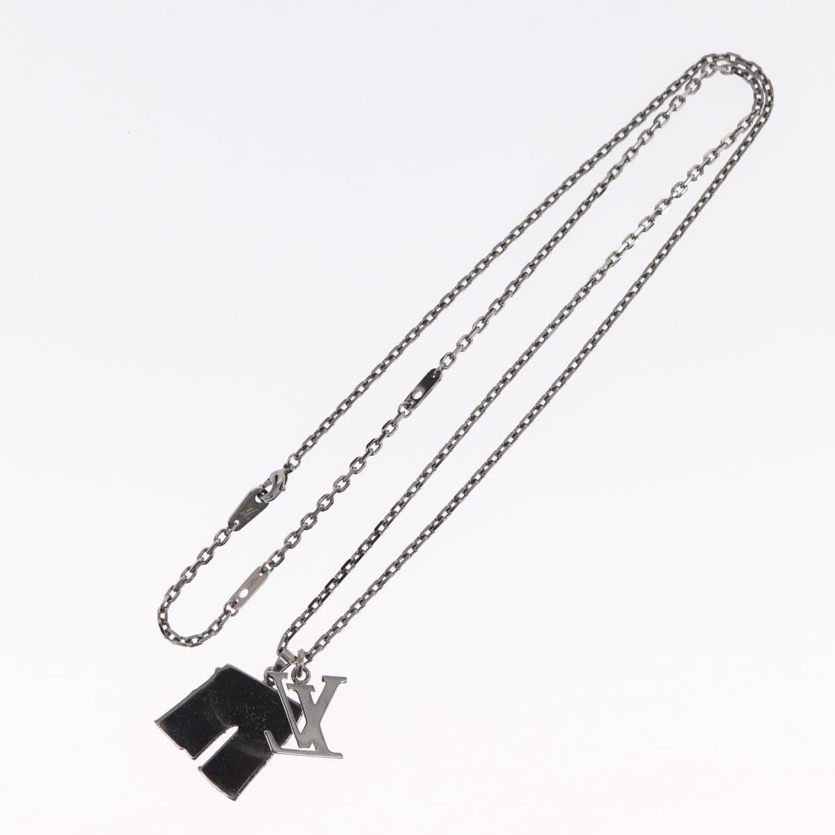 LOUIS VUITTON Collier Arc LV Printed Initials City Necklace M68262 Auth 171181M