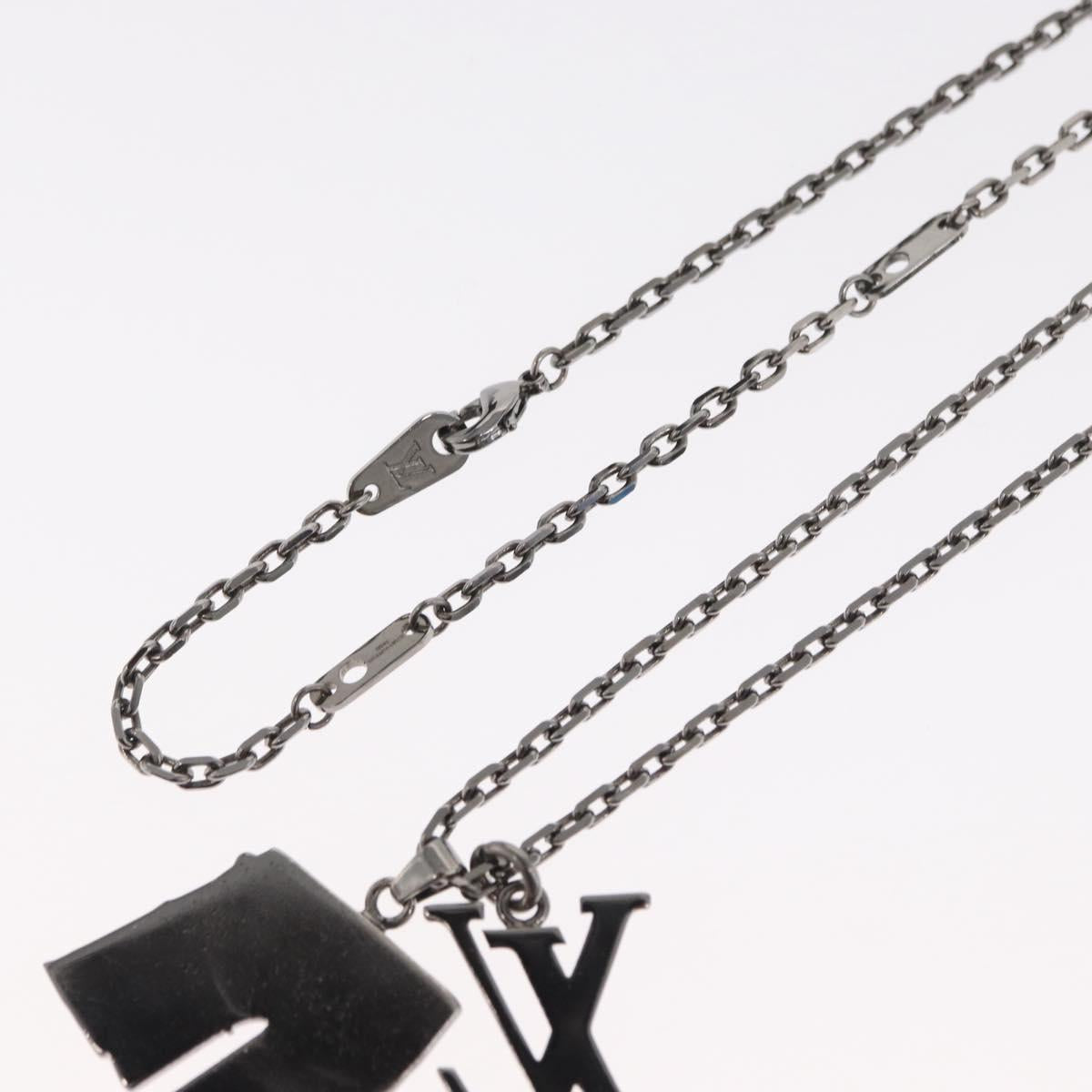 LOUIS VUITTON Collier Arc LV Printed Initials City Necklace M68262 Auth 171181M