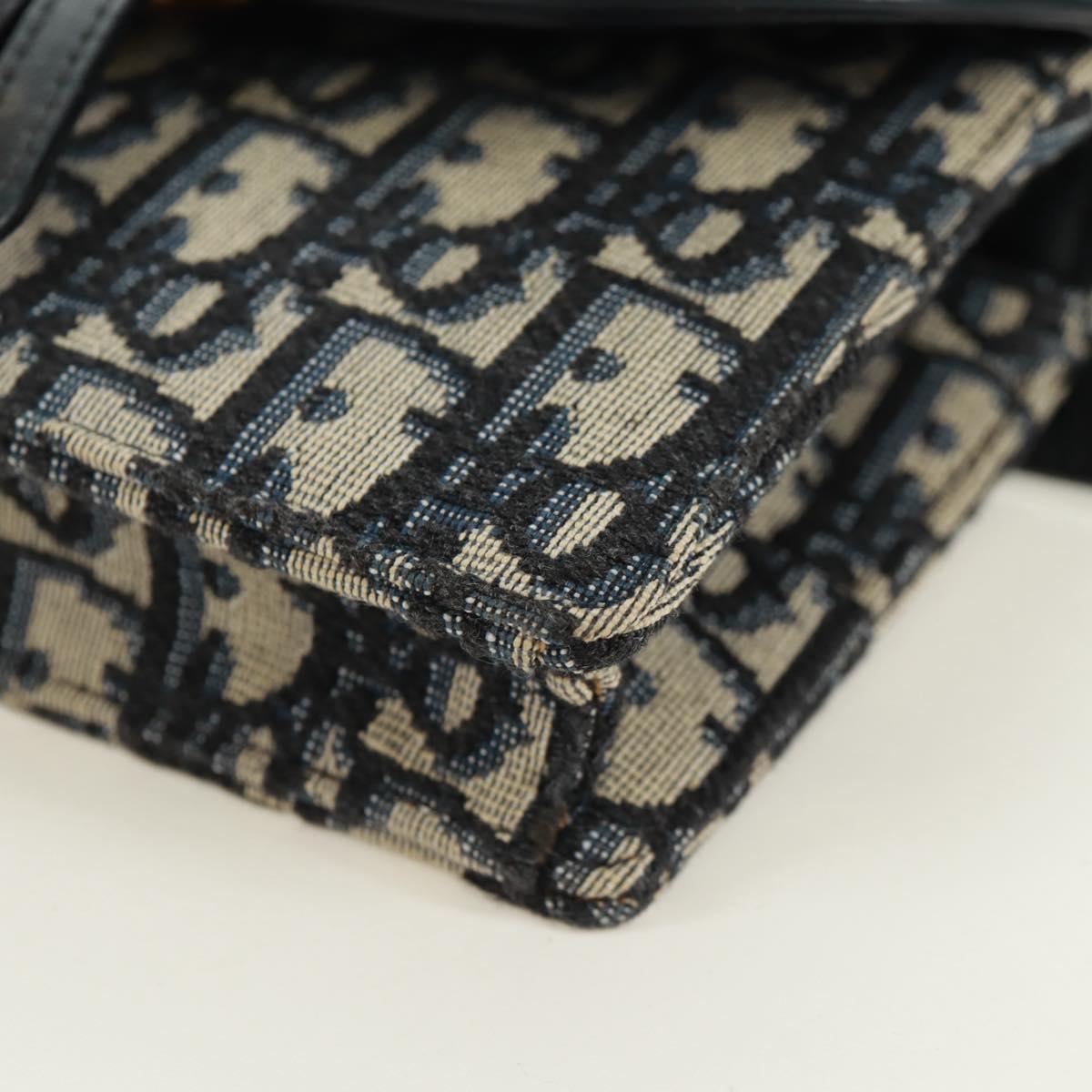 Christian Dior Trotter Canvas Saddle Waist bag Navy Gold Auth 171184M