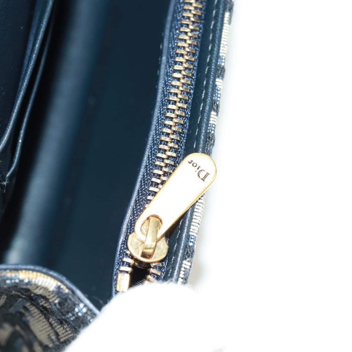 Christian Dior Trotter Canvas Saddle Waist bag Navy Gold Auth 171184M